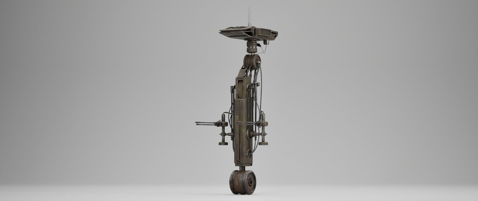 Walker mech side view, studio render